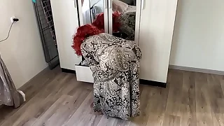 Wide hips and alert halfway point in a mature MILF. anal making love in big ass